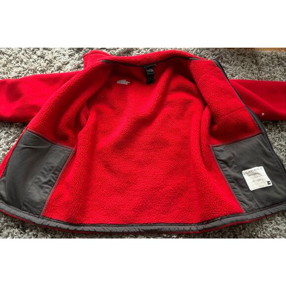 The North Face SPELL OUT DENALI RED Fleece JACKET COAT Boys L - Picture 5 of 9